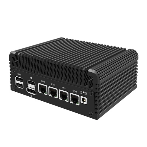 StoneStorm Mini Firewall PC N100 4 Core, 4 x 2.5GbE i226V LAN Fanless Barebone Computer, Micro Soft Router Appliance for Network Security, ASE-NI