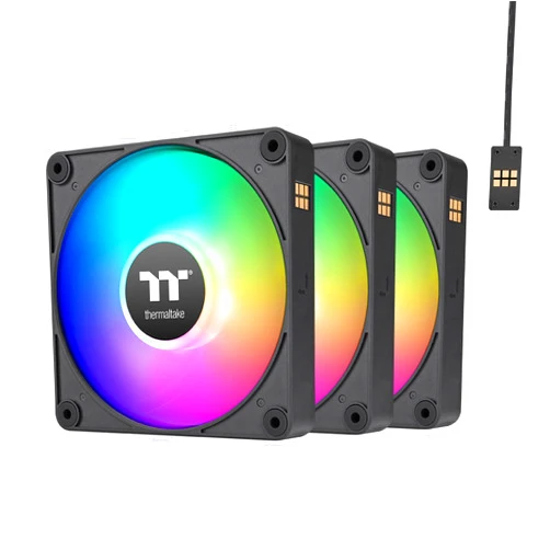 Thermaltake CT120 EX ARGB Reverse PC Cooling Fan (3-Fan Pack), Magnetic Connection, 5V Motherboard Sync, 16.8 Million Colors 9 Addressable LEDs, 120 mm Case/Radiator Fan, CL-F192-PL12SW-A