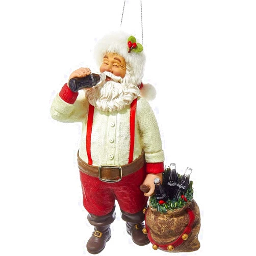 Kurt S. Adler Kurt Adler CC9162 Santa Drinking Coke Ornament, 5.5