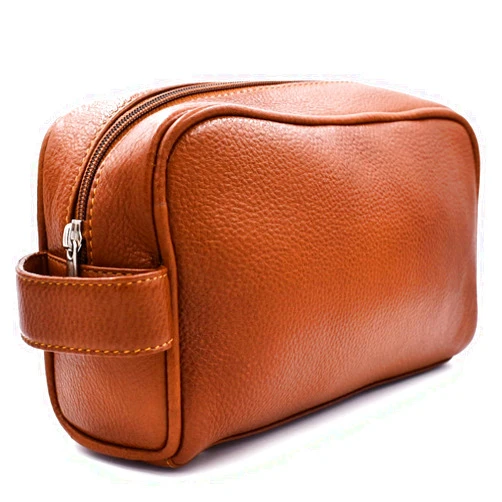 Parker Safety Razor Parker Full Grain Leather Dopp Kit – Handmade Full Size Saddle Brown Leather Toiletry Bag Leather/Dopp Kit/Travel Bag for Effectively Carrying and Storing Toiletries