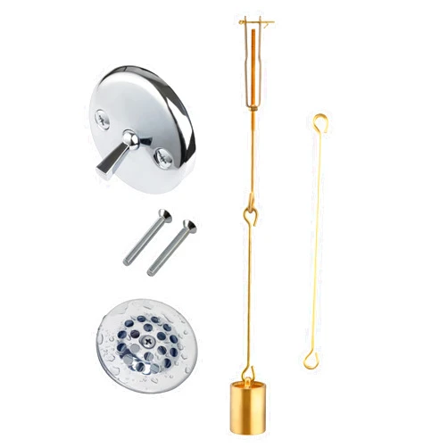 Artiwell Tub Drain Linkage Assembly with Trip Lever and Strainer Done Cove, Fit for Trip Lever Bath Tub Waste and Overflow Drain by Artiwell