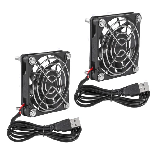 Shutao 2Pcs 60mm USB Ball Brushless Cooling Fan DC 5V Cooling Fan 6015 60x60x15mm Mini USB Computer PC Case Fan USB Connector with Srews Metal Grill Cover for Small Appliances Series