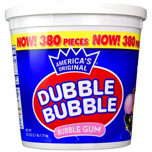 Dubble Bubble Tub, Original Flavor, 380-Count, 60.3 Oz(3.7 lb)