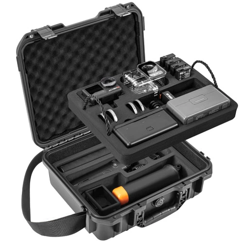 Tomat Action 5 Pro Case Waterproof Hard Dual Layer Case For DJI Osmo Action5 Pro/4/3 Accessories Premium Hard Travel Carry Bag Protective, Compatible for MIC 2/Multifunctional Charging Handle