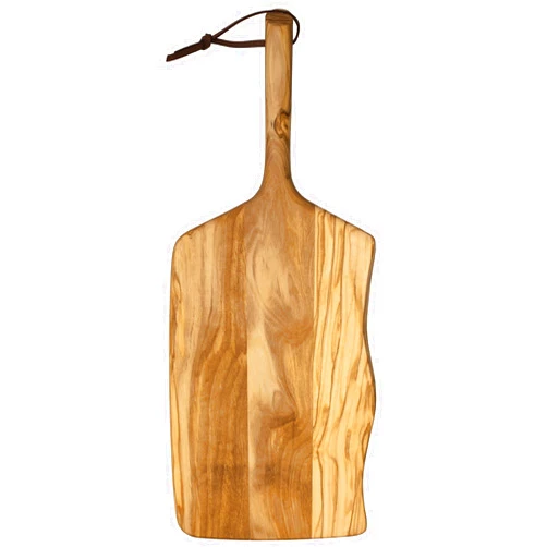 Totally Bamboo Rock & Branch Olive Wood Serving Paddle, Wood Cutting Board with Handle for Kitchen and Charcuterie Boards