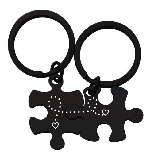 Eilygen Puzzle Piece Couple Keychains You Are My Missing Piece You Fit Me Perfectly Keyring Set