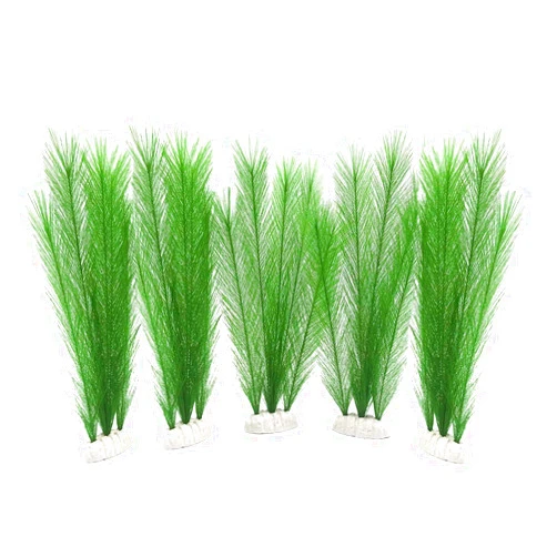 BEGONDIS Aquarium Decorations 5Pcs Fish Tank Artificial Green Water Plants Made of Silk Fabrics Plastic