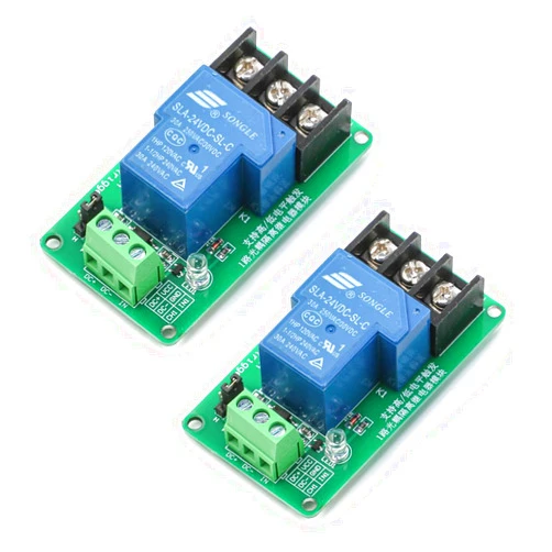 HiLetgo 2pcs 24V 30A One Channel Relay Module Optocoupler Isolation High and Low Trigger 24V