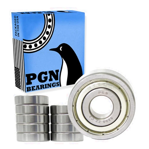 PGN Bearings PGN (10 Pack) 6200-ZZ Bearing - Lubricated Chrome Steel Sealed Ball Bearing - 10x30x9mm Bearings with Metal Shield & High RPM Support
