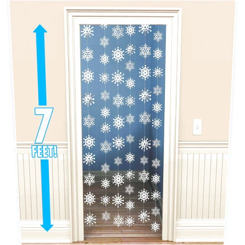 Amscan Snowflake White Foil String Decorations - 7' (6 Pc) - Elegant Winter Party Decor - Perfect for Holidays & Events