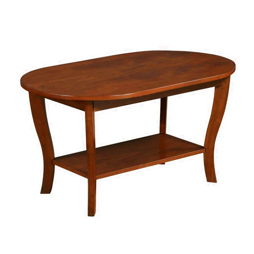 Convenience Concepts American Heritage Oval Coffee Table with Shelf in Espresso Wood Finish