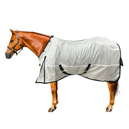 TrustBreech Horse Fly Sheet Lite Summer Adjustable Mesh Rugs Breathable UV Protect Comfy Horse Care Blanket (White, 78)