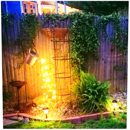 Viavva Watering Can LED String Light Garden Art Light Decoration Watering LED Can Light Waterproof String Lighting Outdoor Garden Decor Solar Light Powered Firefly Moon Plant Tree Vines Decor Lights As show C