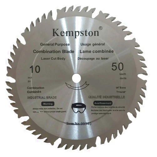 Kempston Corporation Kempston 99340 10-Inch by 50 Tooth Industrial Thick Kerf Combination Blade with 5/8-Inch Arbor