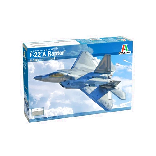 Italeri -2822 F-22A Raptor, 1:48 Scale, Model Kit, Plastic Model to Mount, Modeling, Grey, IT2822
