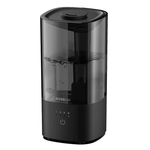 Rosekm Humidifiers for Bedroom, Cool Mist Humidifier for Home Plant and Baby Nursery, Quiet Ultrasonic Humidifier with 360° Nozzle, Auto Shut-Off, Filterless, Black