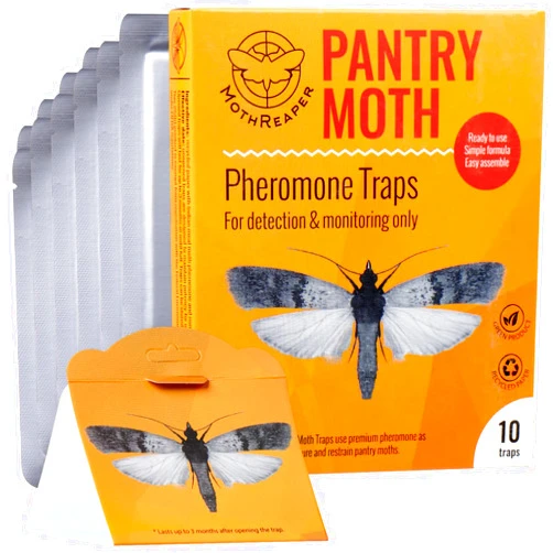 MothReaper Pantry Moth Trap 10-Pack - Pantry Moth Glue Traps for House Pantry, Pantry MothTraps for Food and Cupboard Moths, Pantry Moth Traps with Pheromones Indian Meal Moth Pest Traps for Kitchen