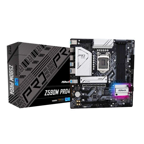 ASROCK Z590M PRO4 LGA1200/ Intel Z590/ DDR4/ SATA3&USB3.2/ M.2/ Micro ATX Motherboard
