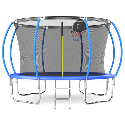 SENCHO GINSYTALIOR Tranpoline 8FT 10FT 12FT 14FT 16FT Tranpoline for Kids with Safety Net Enclosure Outdoor Tranpolines for Adults with Basketball Hoop 300LBS to 450LBS Weight Capacity ASTM Approved Backyards Tranpoline