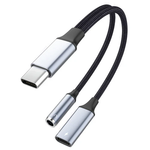 AXFEE USB C to 3.5mm Jack, 2 in 1 Type C Headphone Adapter and Charger, Aux Digital Audio Earphone Adaptor, Hi-Res DAC Adaptor Compatible with Samsung Galaxy S22 S21 S20 Ultra Note 20, Huawei