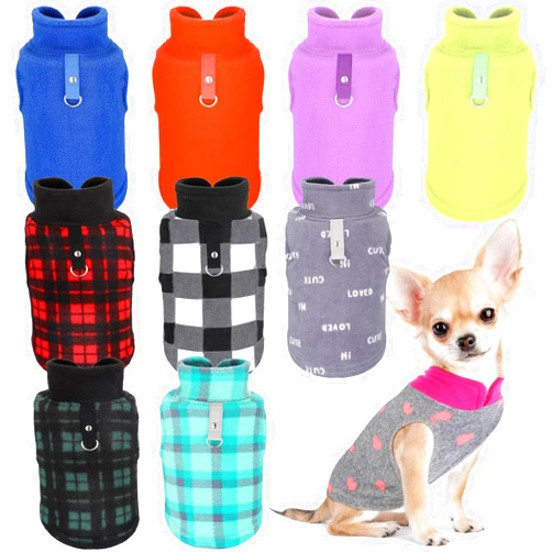 Reginary 10 Pack Small Dog Sweaters Fleece Pet Dog Clothes with Leash Ring Soft Warm Winter Puppy Plaid Shirt(Stylish)