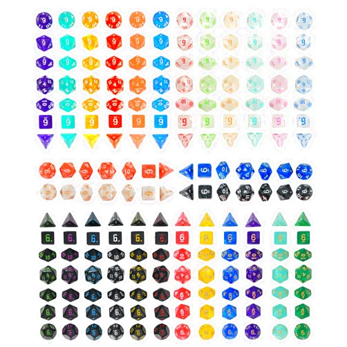FLASHOWL Dice Set 30 Sets D20 Pearl 210 Pieces Polyhedral & RPG Dice Polyhedral Dice DND Dice Starry Sky Table Games Set W20 DND Game Cube