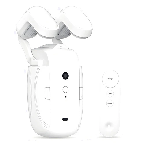 HOMIER Smart Automatic Curtain Opener with Remote Control Only, Upgraded High-Performance Motor, Curtain Robot Motor Suitable for Roman Rod, T-shaped/U-shaped Tracks (Not Support APP)