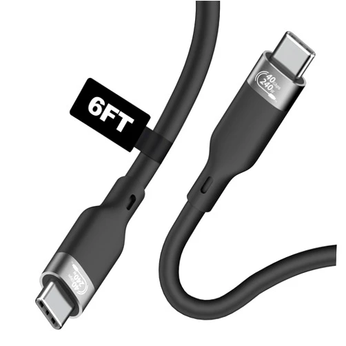 KETSOOBI Thunderbolt 4 Cable 6FT, USB C Cable with 240W PD3.1 Charging 40Gbps Data Transfer Single 8K@60Hz/Dual 4K@60Hz,Compatible with Thunderbolt 4/3, USB 4 External SSD, Docking, MacBook Pro