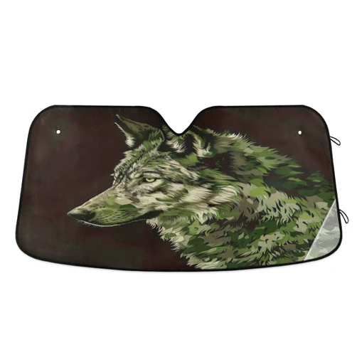 GAIREG Camo Wolf Painting Car Sun Shade for Windshield Car Shield Sun Protector 57x31.5 Inch