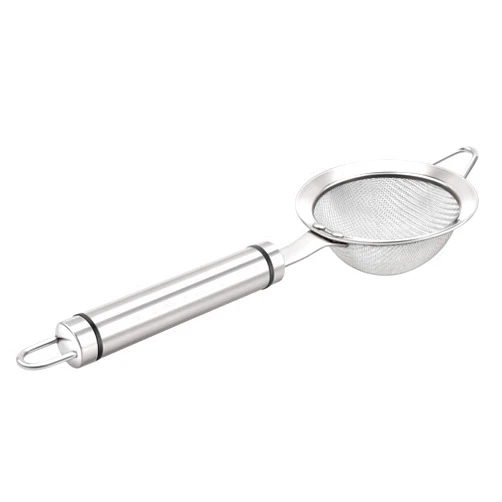 Adjaso 3.3inch 304 Stainless Steel Fine Mesh Strainer for Kitchen, Colander-Skimmer with Handle, Metal Sieves Sifters