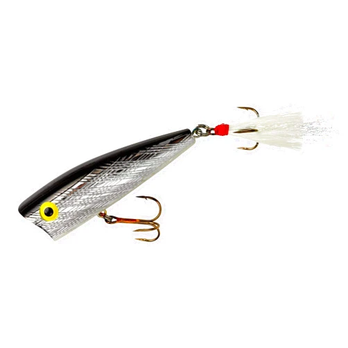 Rebel Lures Pop-R Topwater Popper Fishing Lure, Silver/Black, Magnum Pop-R (1/2 oz), One Size, 3