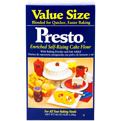 Presto Self-Rising Cake Flour With Baking Powder & Salt, 80 Oz (5 Lb) Bag, Pack of 1