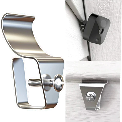 Hibezos Vinyl Siding Hooks for All-New Blink Outdoor Camera, No-Hole Needed Outdoor Siding Clips for Mounting Blink Outdoor Security Camera System, Stainless Steel Siding Mount (12 Pack)