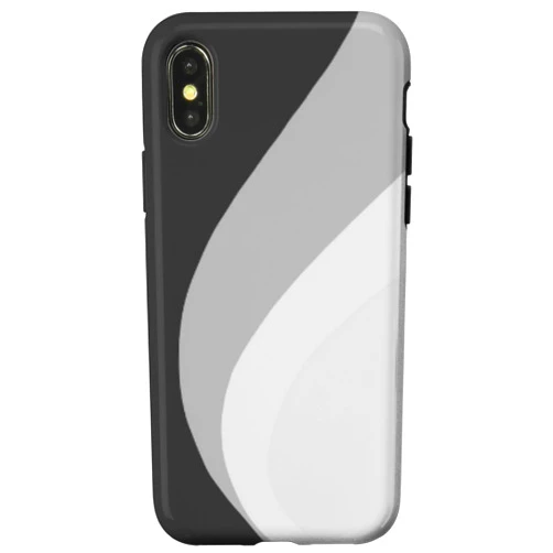 The Grayscale Waves Design iPhone X/XS Simple Grey Ash Monochromatic Pattern Wave Lines Case