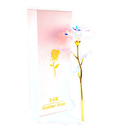 Befinr Rose Gifts for Women Mom Christmas Birthday Gifts Colorful Rainbow Enchanted Crystal Flower Gifts for Wife Daughters Sister Friends