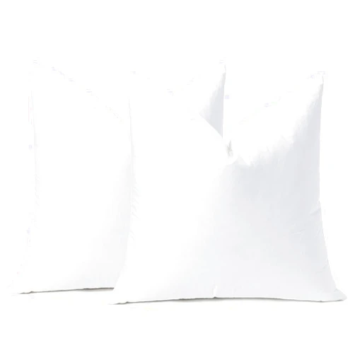 OTOSTAR Pack of 2 Down and Feather Throw Pillow Inserts, 26 x 26 Soft Fluffy Square Pillow Inserts with 100% Cotton Cover Decorative Pillows for Sofa Couch Bed-White