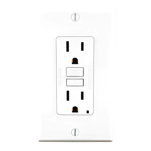 Leviton GFCI Outlet, 15 Amp, Self Test, Non Tamper-Resistant with LED Indicator Light, Protection from Electric Shock and Electrocution, GFNT1-W, White