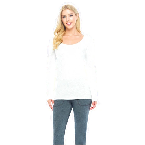 Natural Uniforms Women's Long Sleeve Extra Wide Scoop-Neck T-Shirt Under Scrub