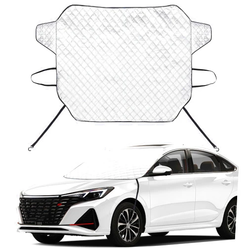 EXQUISLIFE Car Windshield Snow Ice Cover with 3 Layers Protection, Windshield Snow Ice Cover with Magnetic Edges Used for Snow Protection, Rain and Sun, Fits for Most Standard Cars, SUV