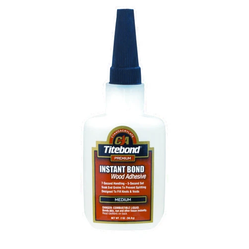 Titebond Instant Bond Medium Adhesive, 5-Second Bond, Home Repair, Woodworking, Crafts, Hairline Cracks, Filling Wood Knots, 4 oz. 6212