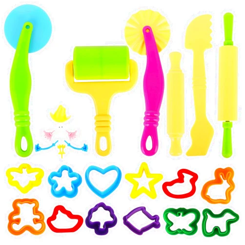 Inxens Play Dough Tools Set for Girls Boys - 25pc Playdough Accessories Kit with Animal Molds, Cutters, Rollers, Scissors, Rolling Pins - Creative Kids Toys Gift for Toddlers Ages 2 3 4 Year Old