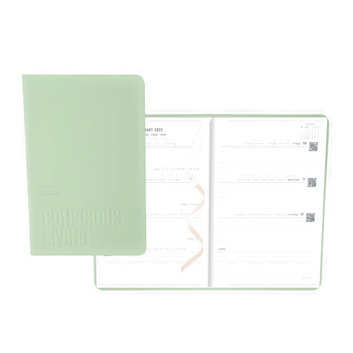 Letts of London Conscious 2025 Weekly/Monthly Planner, 12 Months, January to December, Sewn Binding, A5 Size, 8.25