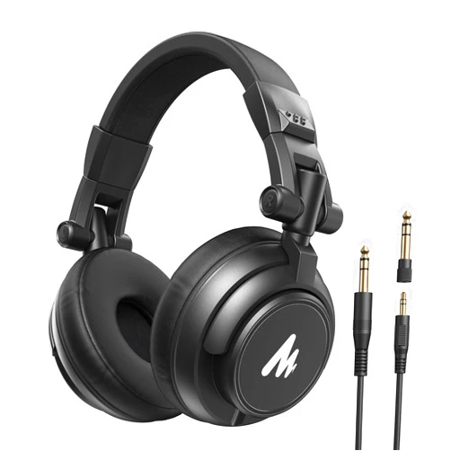 MAONO MH601 Professional Studio Monitor Headphones, Wired Closed Back Over Ear DJ Headset with 50mm Drivers and 1/4 inch to 3.5mm Jack for Guitar Amp Recording Mixing Piano Music Podcast Streaming