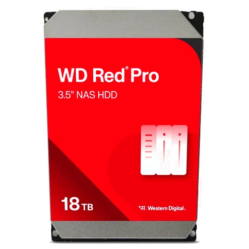 Western Digital 18TB WD Red Pro NAS Internal Hard Drive HDD - 7200 RPM, SATA 6 Gb/s, CMR, 512 MB Cache, 3.5