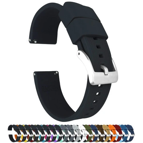 BARTON WATCH BANDS BARTON Elite Silicone Watch Bands - Quick Release - Choose Strap Color & Buckle Color (Stainless Steel, Black PVD or Gunmetal Grey) - 18mm, 20mm, 22mm & 24mm Watch Straps