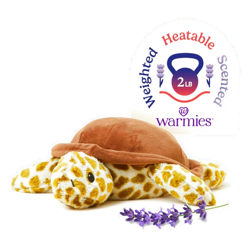 warmies Microwavable & Weighted Stuffed Animals, Turtle - Heated Stuffed Animal Plushie for Warmth & Comfort - Cute Soft Plush Toys for Adults & Children (Boys, Girls, Babies & Toddlers)