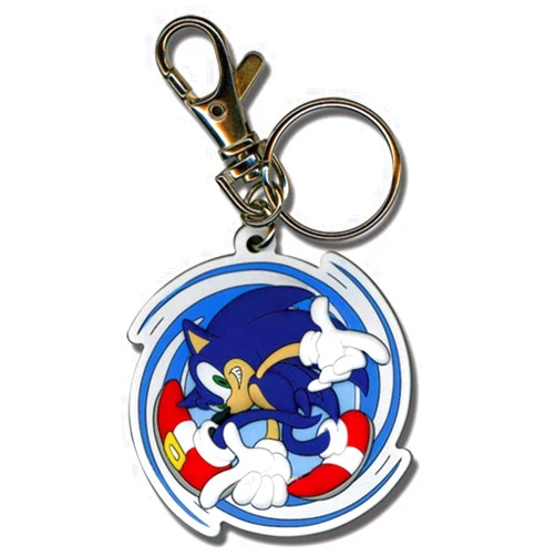 Great Eastern Entertainment Sonic The Hedgehog Spinning Sonic Keychain Multicolored, 2x7