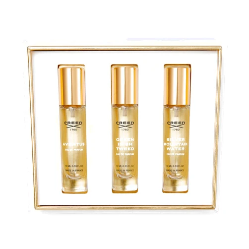 Creed Men's Holiday Gift Coffret Set, Features 3 Signature Cologne Scents of Aventus, Green Irish Tweed, & Silver Mountain Water, 3 x 10ml