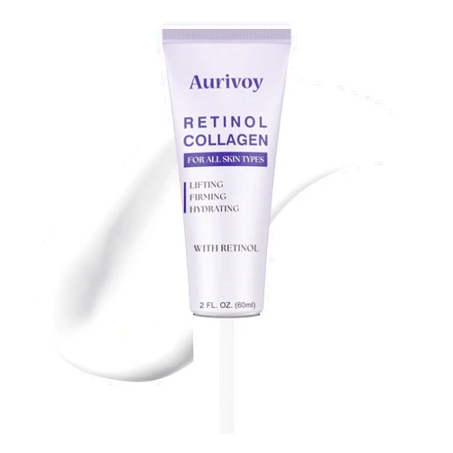 Aurivoy Retinol Collagen Instant Face Lift Cream for Face, Neck Firming Tightening Anti Aging Wrinkle Repair Serum for Neck & Décolleté, Hyaluronic Acid Moisturizer for Women & Man 2.0 FLoz