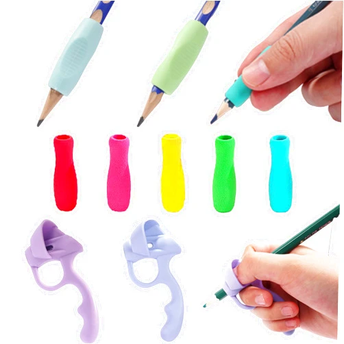 AURAADORN 9 Pack Pencil Grips for Kids Handwriting,Pencil Gripper Holder Posture Correction for Preschooler Training, Pen Writing Aid Tool for Kids Preschools Students (9pcs Multicolor)